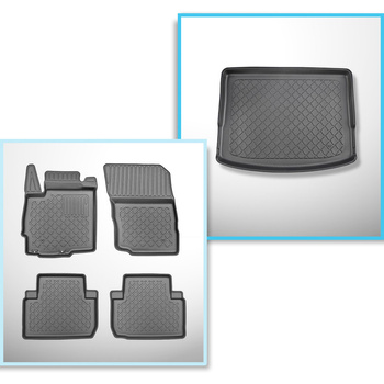Bagagerumsmåtte og bilmåttesæt TPE skræddersyet til: Mitsubishi Eclipse Cross SUV (01.2018-....) - Ikke til Plug-in Hybrid version