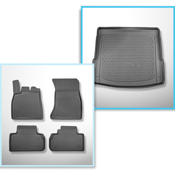 Bagagerumsmåtte og bilmåttesæt TPE PREMIUM skræddersyet til: Audi Q5 II FY SUV (01.2017-08.2024) - også til modeller med monteringsskinner; Ikke til TFSI version e plug-in hybrid; også til modeller med monteringsskinner