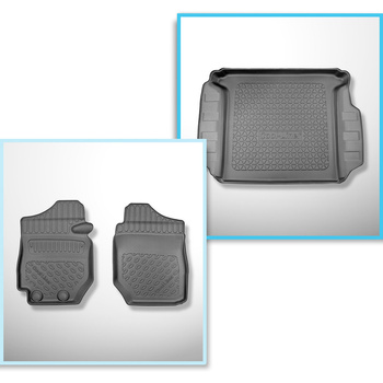 Bagagerumsmåtte og bilmåttesæt TPE PREMIUM skræddersyet til: Suzuki Jimny II GJ Pro SUV (2021-....) - To pladser; Også Pro versionen; med manuel gearkasse