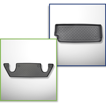 Bagagerumsmåtte og bilmåttesæt TPE skræddersyet til: Tesla Model X SUV (10.2016-12.2020) - 6 sæder; III række; Til rummet bag den tredje sæderække