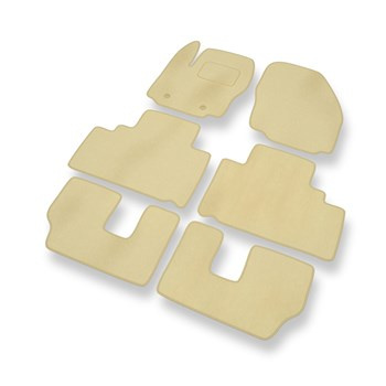 Velour gulvmåtter til Ford S-Max I Minivan (2006-2015) - beige