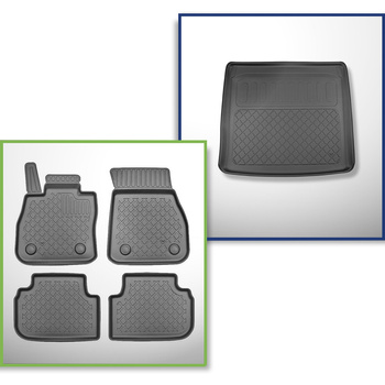 Bagagerumsmåtte og bilmåttesæt TPE skræddersyet til: BMW 2-serie F44 Gran Coupé (03.2020-10.2024) - øverste bagagerum; Til køretøjer med dobbelt gulv i bagagerum