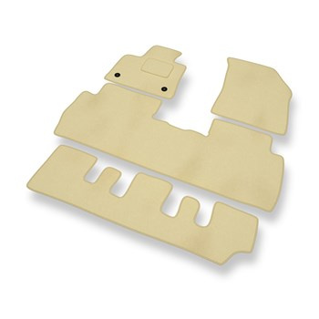 Velour gulvmåtter til Peugeot 5008 SUV (2017-2024) 7-personers - beige