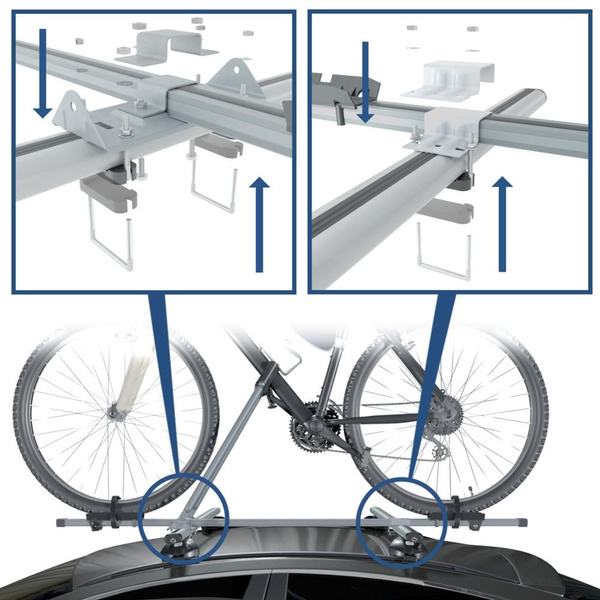 Cykelholder i aluminium til bilens tag - 3xM-08