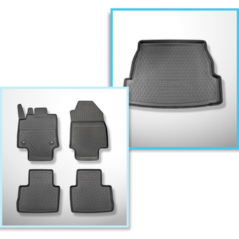 Bagagerumsmåtte og bilmåttesæt TPE PREMIUM skræddersyet til: Toyota RAV4 V SUV (