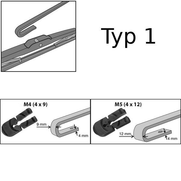 Vinduesviskere til forruden til Peugeot Boxer U3, U5 Varevogn (1994-2006) - Standard viskerblade