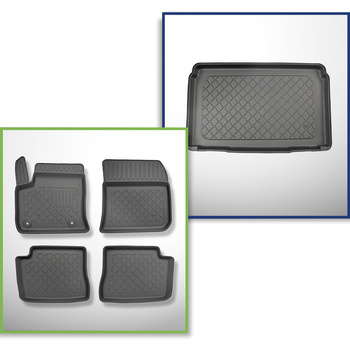 Bagagerumsmåtte og bilmåttesæt TPE skræddersyet til: Opel Corsa-e Hatchback (03.