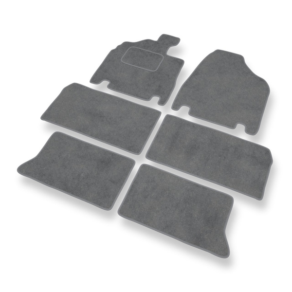 Velour gulvmåtter til Kia Carnival II Minivan (2006-2010) - grå