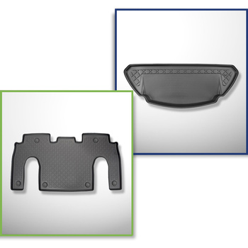 Bagagerumsmåtte og bilmåttesæt TPE skræddersyet til: Tesla Model X SUV (10.2016-