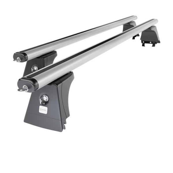 Tagbagagebærer til bil Opel Astra J mk IV Sedan (2011-2020) - sølv bagagebærer til taget - lastholder - tagholder - Monteringspunkter - Aluminium