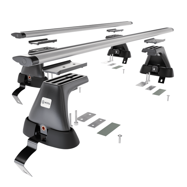 Tagbagagebærer til bil Fiat Grande Punto Hatchback (2005-2010) - sølv bagagebærer til taget - lastholder - tagholder - uden monteringselementer - Aluminium