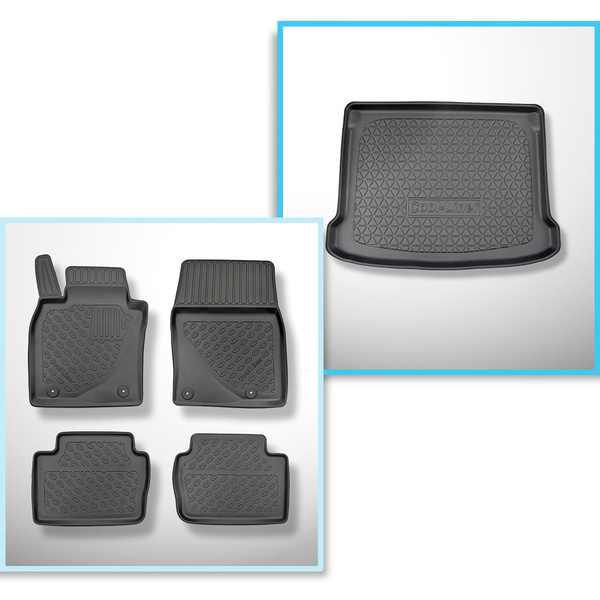 Bagagerumsmåtte og bilmåttesæt TPE PREMIUM skræddersyet til: Mazda 3 IV BP Hatchback (03.2019-....)