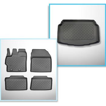 Bagagerumsmåtte og bilmåttesæt TPE skræddersyet til: Toyota Yaris IV Hatchback (