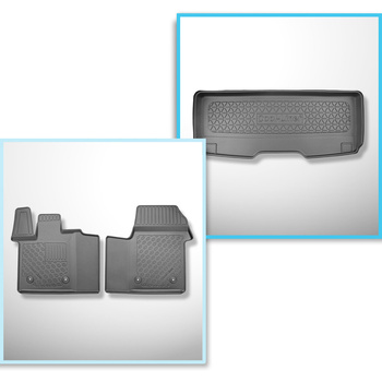 Bagagerumsmåtte og bilmåttesæt TPE PREMIUM skræddersyet til: Volkswagen Multivan