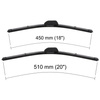Vinduesviskere til forruden til Honda Civic V, VI Aerodeck, Coupé, Hatchback, Liftback, Sedan (10.1991-02.2001) - Flad viskerblade