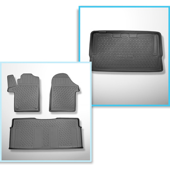 Bagagerumsmåtte og bilmåttesæt TPE PREMIUM skræddersyet til: Mercedes-Benz EQV 3