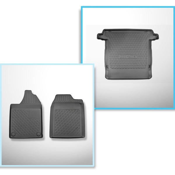 Bagagerumsmåtte og bilmåttesæt TPE PREMIUM skræddersyet til: Aixam Crossline Crossover (2005-2010) - To pladser