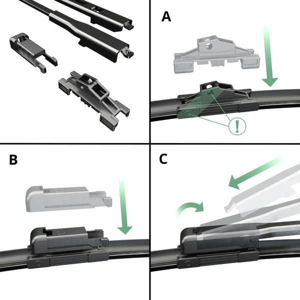 Vinduesviskere til forruden til Volkswagen Crafter Varevogn (04.2006-11.2016) - Flad viskerblade