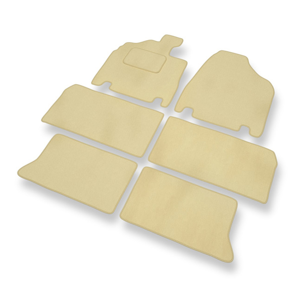 Velour gulvmåtter til Kia Carnival II Minivan (2006-2010) - beige