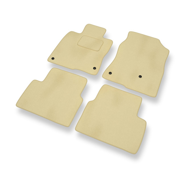 Velour gulvmåtter til Honda Civic X Coupé, Hatchback, Sedan (2017-2021) 3 døre, 5 døre - beige