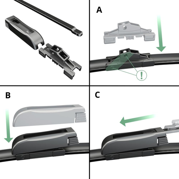 Vinduesviskere til forruden til Renault Megane IV GrandCoupé, Grandtour, Hatchback (12.2015-....) - Flad viskerblade