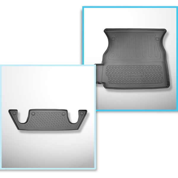 Bagagerumsmåtte og bilmåttesæt TPE PREMIUM skræddersyet til: Tesla Model X SUV (01.2021-....) - 6 sæder; III række; bag anden sæderække (tredje række ledig)