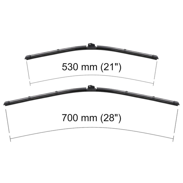 Vinduesviskere til forruden til Mercedes-Benz M-Klasse W164 SUV (03.2005-08.2011) - Flad viskerblade