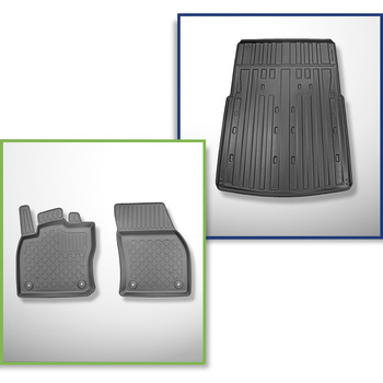 Bagagerumsmåtte og bilmåttesæt TPE skræddersyet til: Volkswagen Caddy V Vogn (11