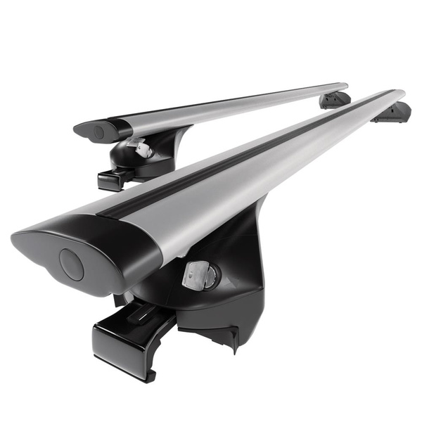 Tagbagagebærer til bil Volvo XC60 II SUV (2017-....) - sølv bagagebærer til taget - lastholder - tagholder - Integreret rækværk - Aluminium