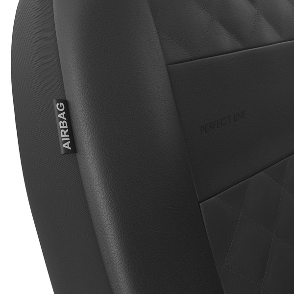 Universelle sædebetræk til biler til Volkswagen Rapid B4, B5, B6, B7, B8, B9 (1993-....) - sort