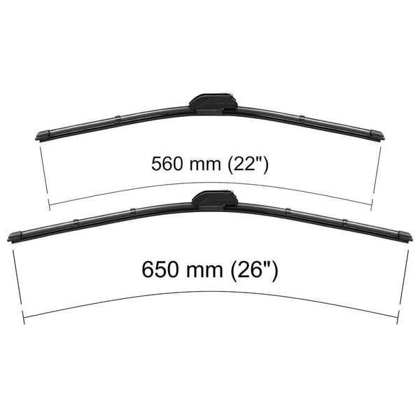 Vinduesviskere til forruden til Lexus RX II, III SUV (02.2003-2015) - Flad viskerblade