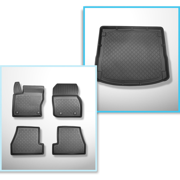 Bagagerumsmåtte og bilmåttesæt TPE skræddersyet til: Ford Focus III Stationcar (03.2011-08.2018)
