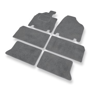 Velour gulvmåtter til Kia Carnival II Minivan (2006-2010) - grå