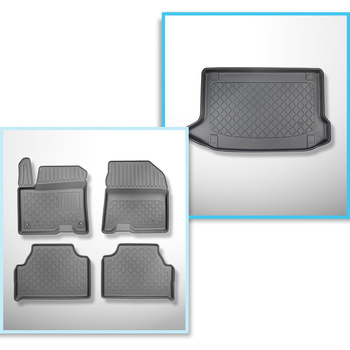 Bagagerumsmåtte og bilmåttesæt TPE skræddersyet til: Hyundai Kona electric SUV (