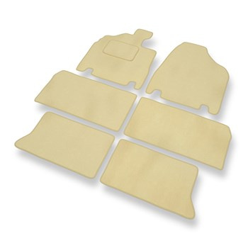 Velour gulvmåtter til Kia Carnival II Minivan (2006-2010) - beige