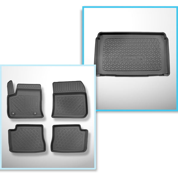 Bagagerumsmåtte og bilmåttesæt TPE PREMIUM skræddersyet til: Opel Corsa-e Hatchback (03.2020-....)