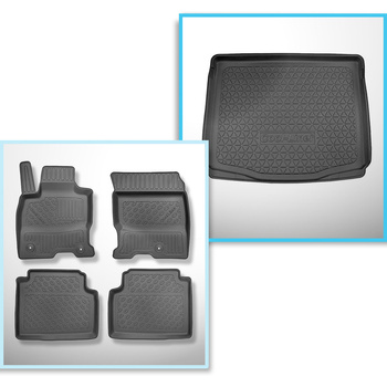 Bagagerumsmåtte og bilmåttesæt TPE PREMIUM skræddersyet til: Ford Kuga III SUV (