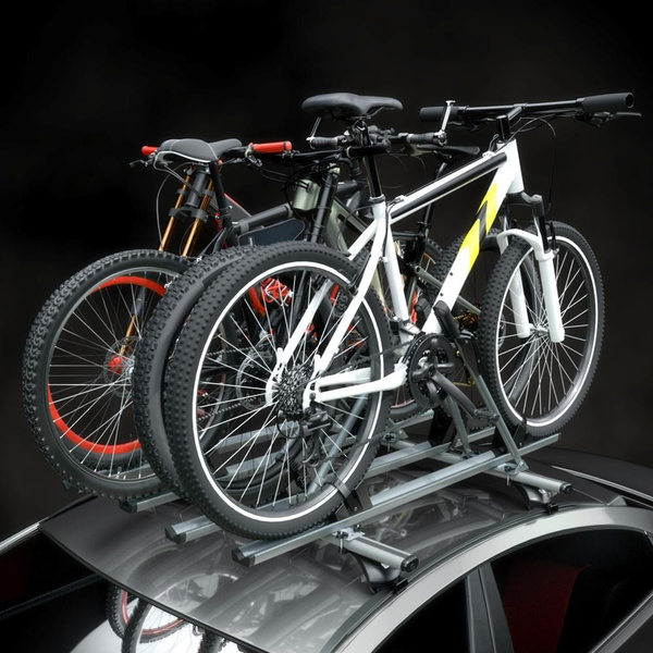 Cykelholder i aluminium til bilens tag - 4xM-17