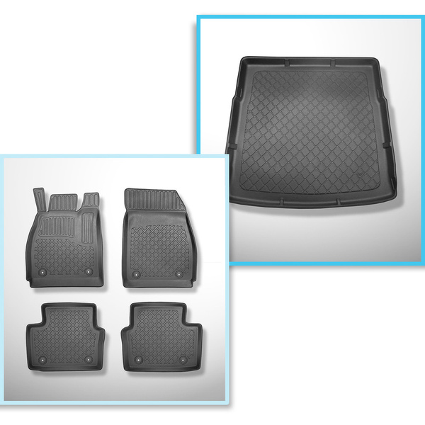 Bagagerumsmåtte og bilmåttesæt TPE skræddersyet til: Opel Insignia A Sports Tourer (01.2009-08.2017)