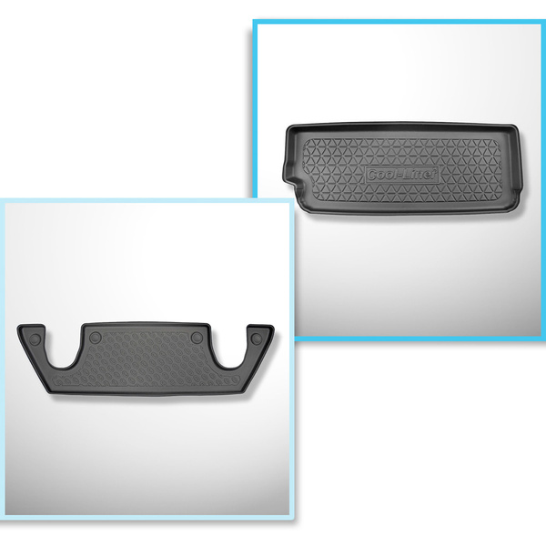 Bagagerumsmåtte og bilmåttesæt TPE PREMIUM skræddersyet til: Tesla Model X SUV (10.2016-12.2020) - 6 sæder; III række; Til rummet bag den tredje sæderække