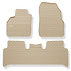 Gummigulvmåtter til biler Renault Scenic II Minivan (2003-2009) - beige - 3 stk.