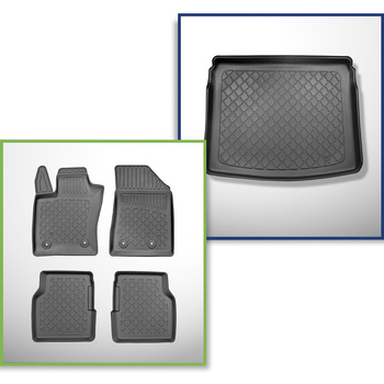 Bagagerumsmåtte og bilmåttesæt TPE skræddersyet til: Jeep Compass II MP SUV (08.
