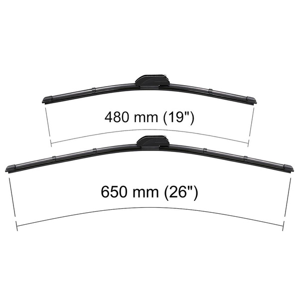 Vinduesviskere til forruden til Hyundai Sonata VI Sedan (09.2009-01.2014) - Flad viskerblade