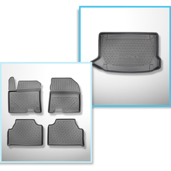 Bagagerumsmåtte og bilmåttesæt TPE PREMIUM skræddersyet til: Hyundai Kona electr