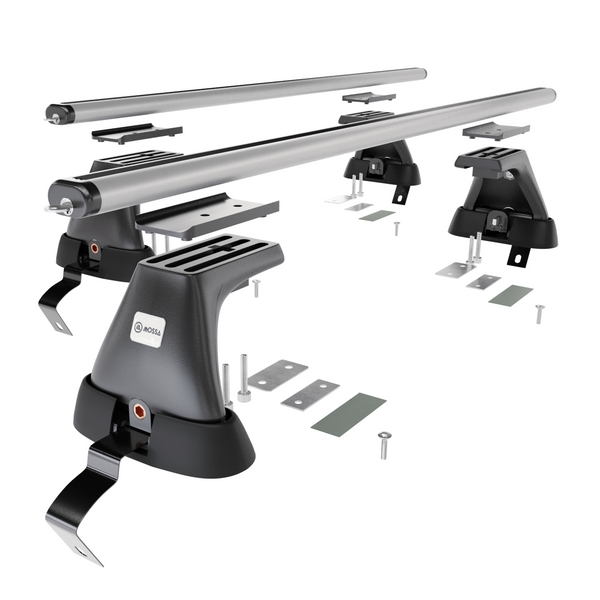 Tagbagagebærer til bil Fiat Grande Punto Hatchback (2005-2010) - sølv bagagebærer til taget - lastholder - tagholder - uden monteringselementer - Aluminium